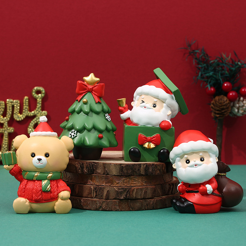 圣诞礼物圣诞小卡通装饰蛋糕烘焙摆件创意圣诞节车摆装饰小礼品平
