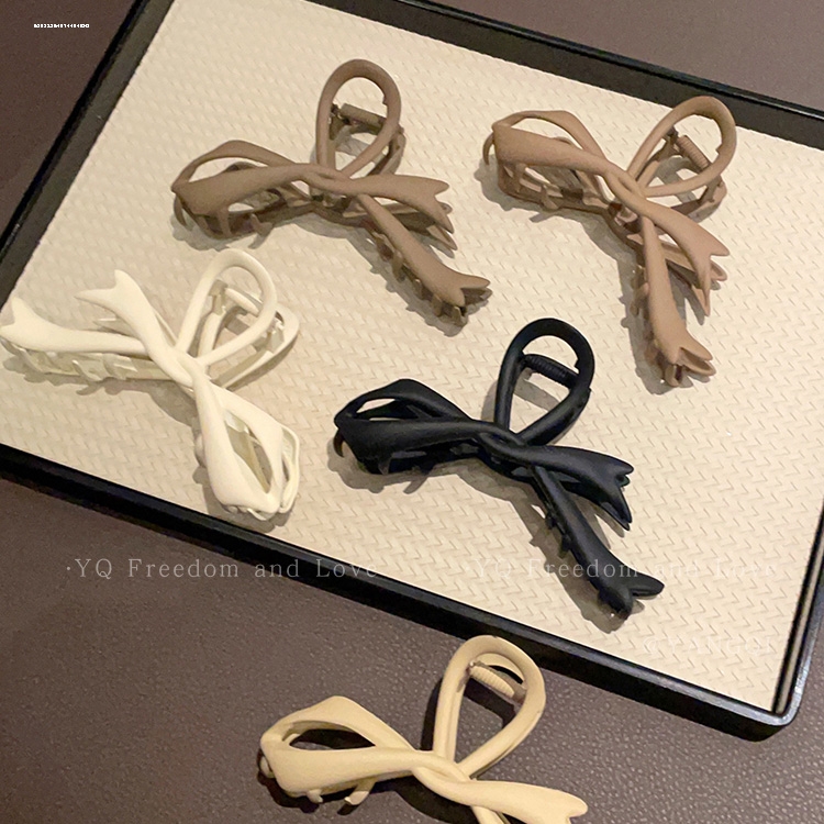 质感磨砂蝴蝶结抓夹夹子少女盘发甜妹发卡ins发饰显白洗澡小众