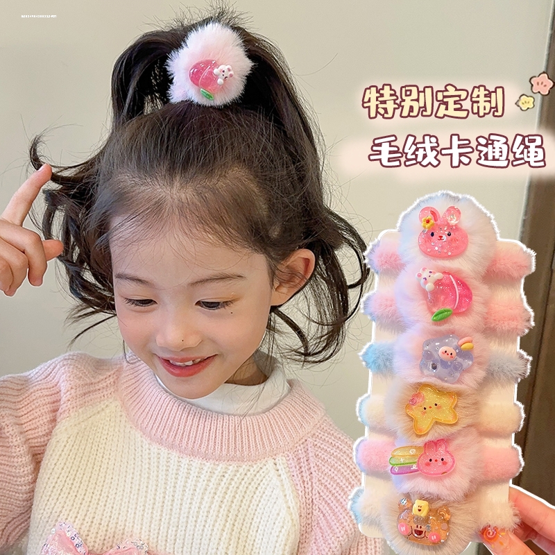 百搭毛绒卡通发绳头饰气质时尚质感皮筋新款发饰显白2023少女甜妹