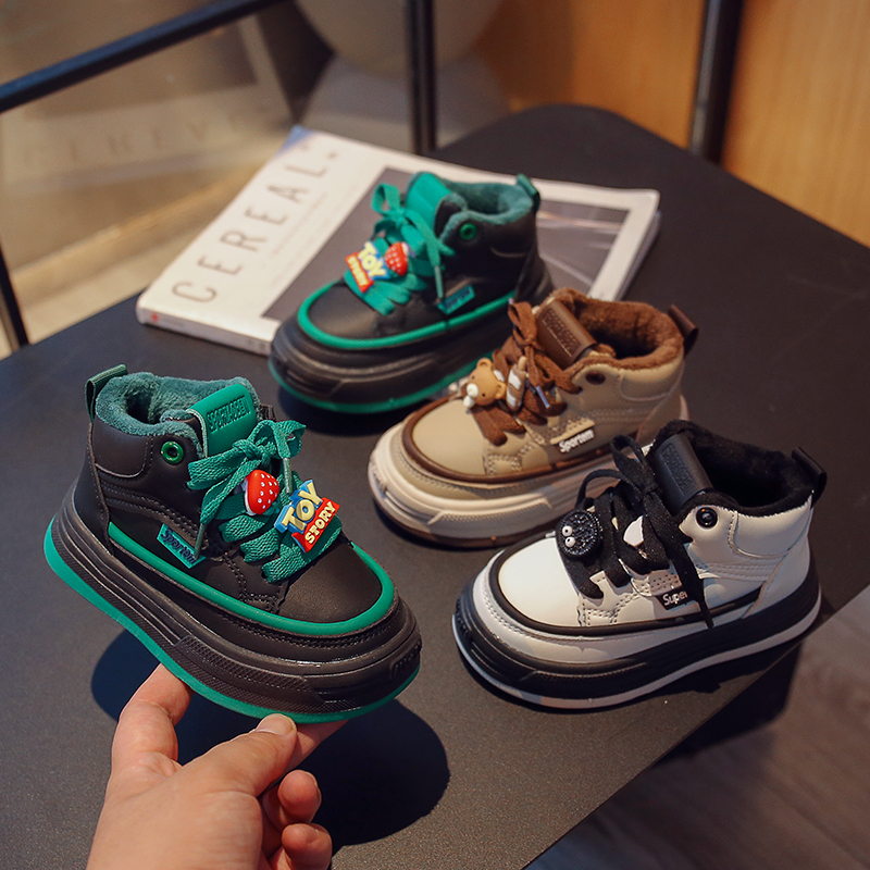 女童二棉运动鞋儿童加绒保暖跑步鞋男童防滑休闲板鞋BBX22137