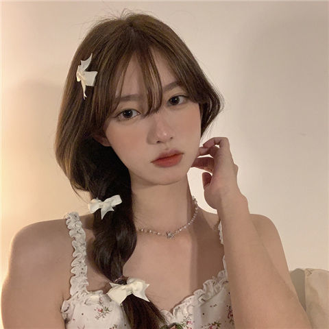 粉嫩嫩超甜美!白色粉色蝴蝶结发夹可爱少女软妹春季新款边夹发饰