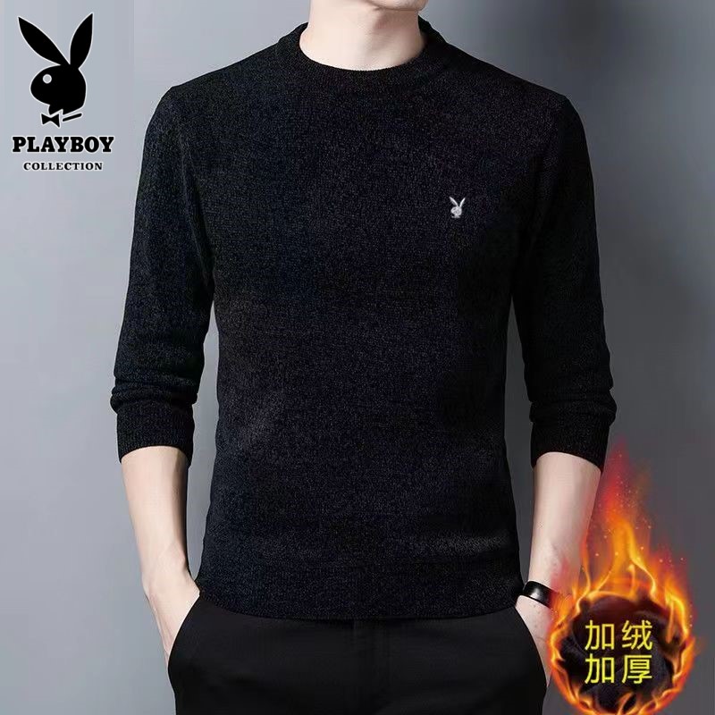 刺绣雪尼尔加绒加厚针织衫毛衣男士冬季新款MY81-T