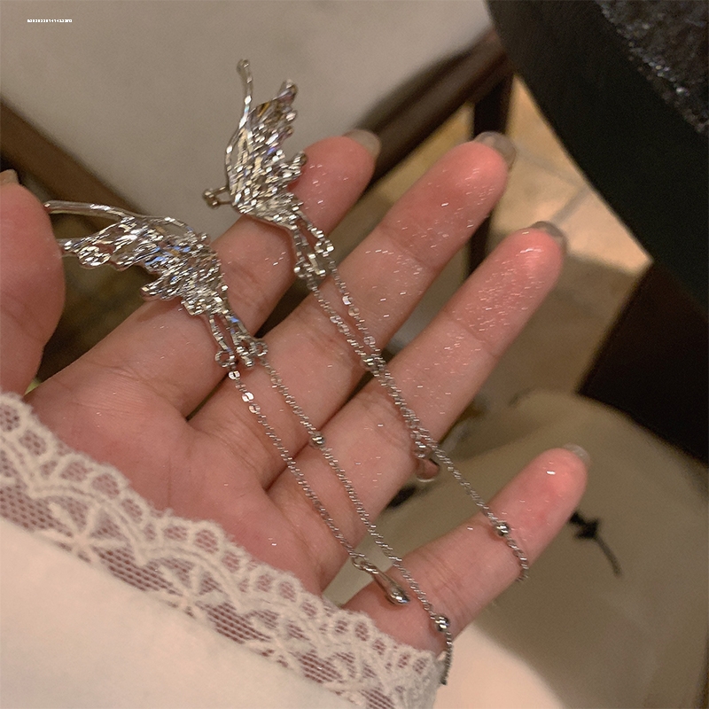 蝴蝶流苏耳骨夹网红小众轻奢潮女个性精致时尚设计百搭显白新款
