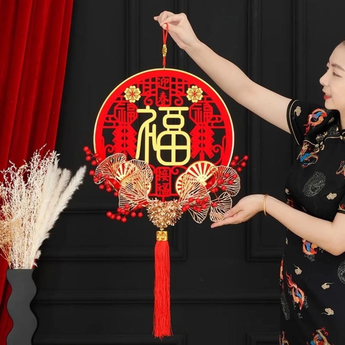 新年新款亚克力福字挂件入户立体挂件，卧室玄关客厅高档挂件