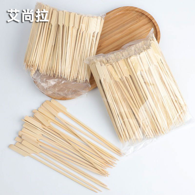 淄博烧烤关东煮一次性串串签子商用铁炮串钵钵鸡烧烤签带手柄竹签