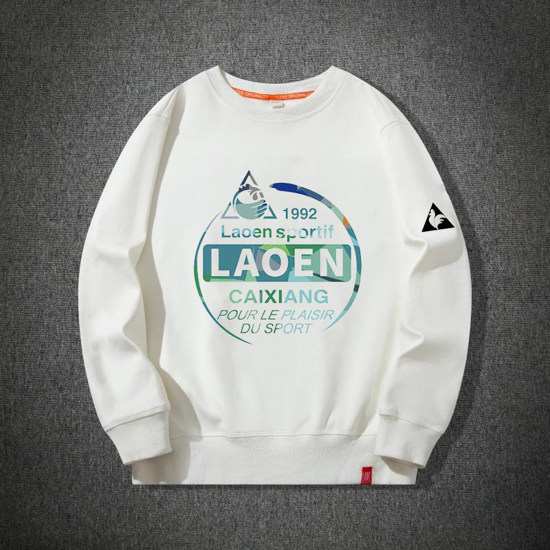 潮牌法国公鸡美式休闲卫衣男春秋冬款加绒圆领大码新款套头男上衣