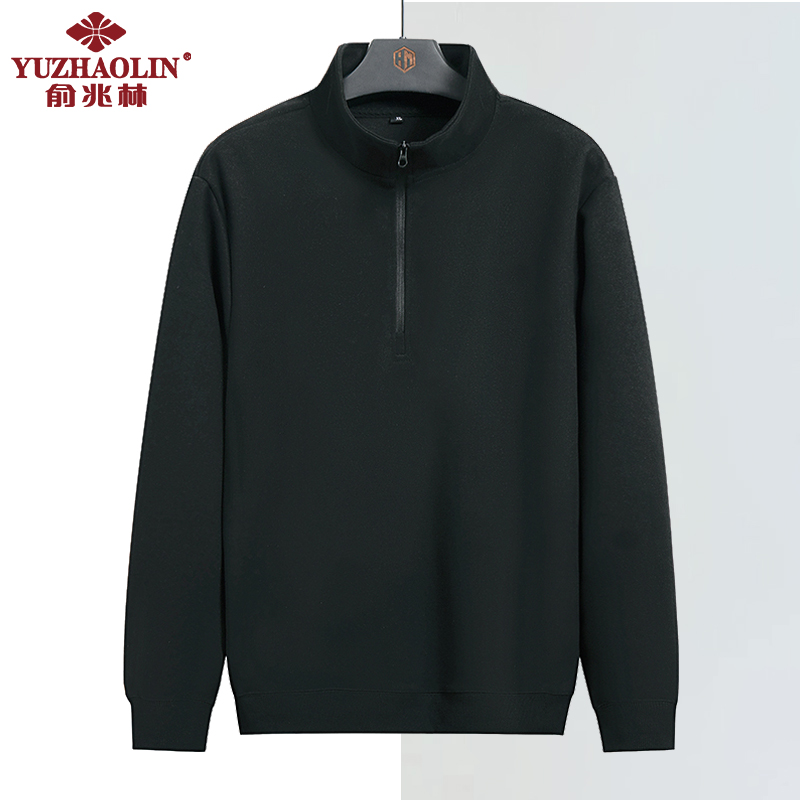 俞兆林半拉链卫衣男秋季宽松休闲套头打底衫纯色立领户外保暖男装