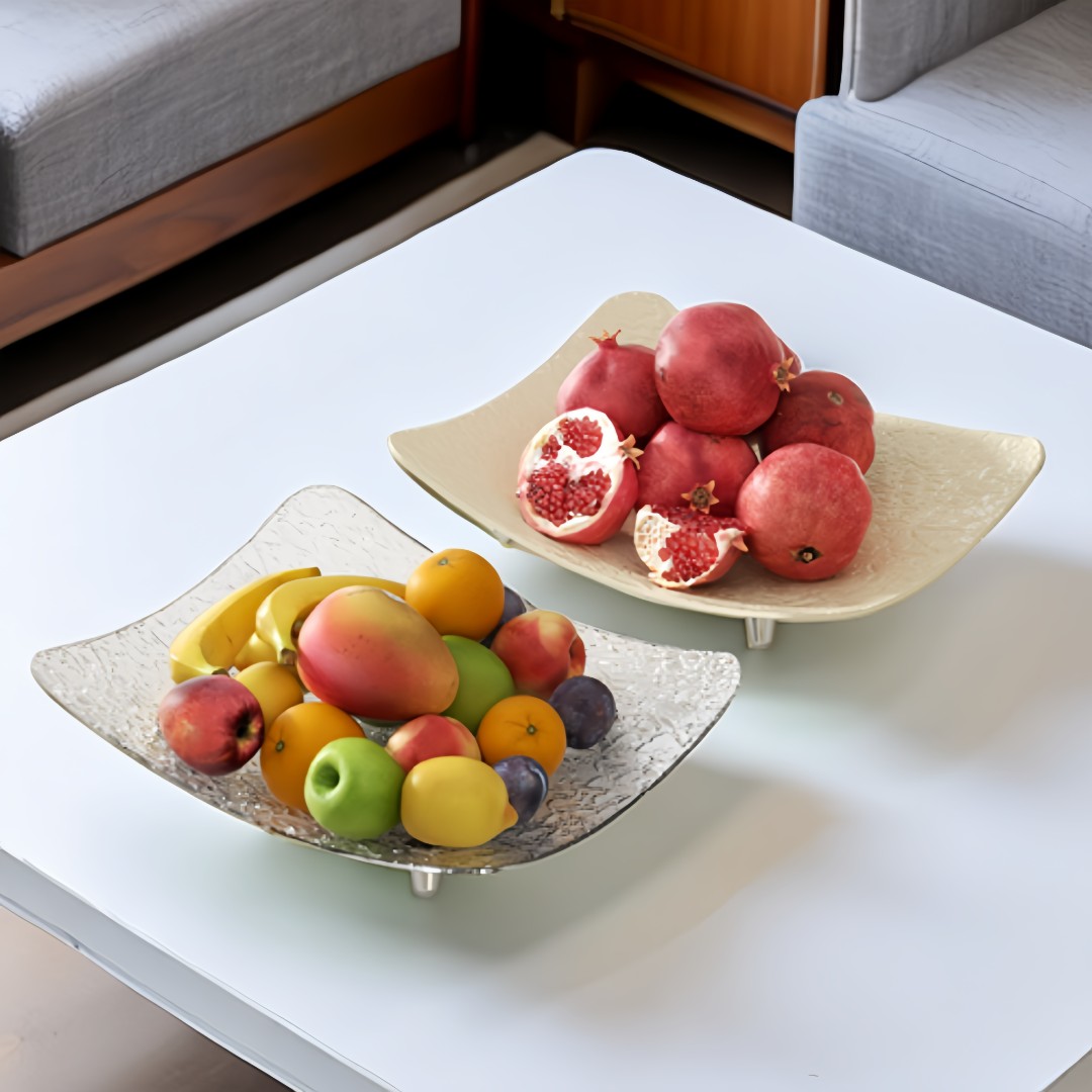 水果盘客厅家用茶几高颜值果盘轻奢高档网红玻璃特大水果盘零食盘