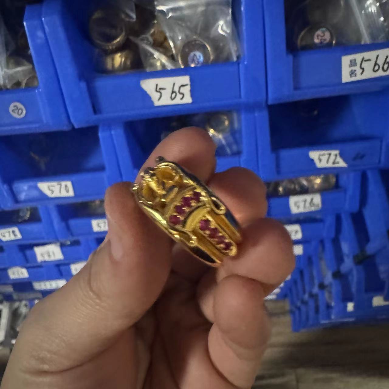 合金戒指 【kk金色圣剑紫锆戒指】 手工吊坠时尚百搭黑色编织