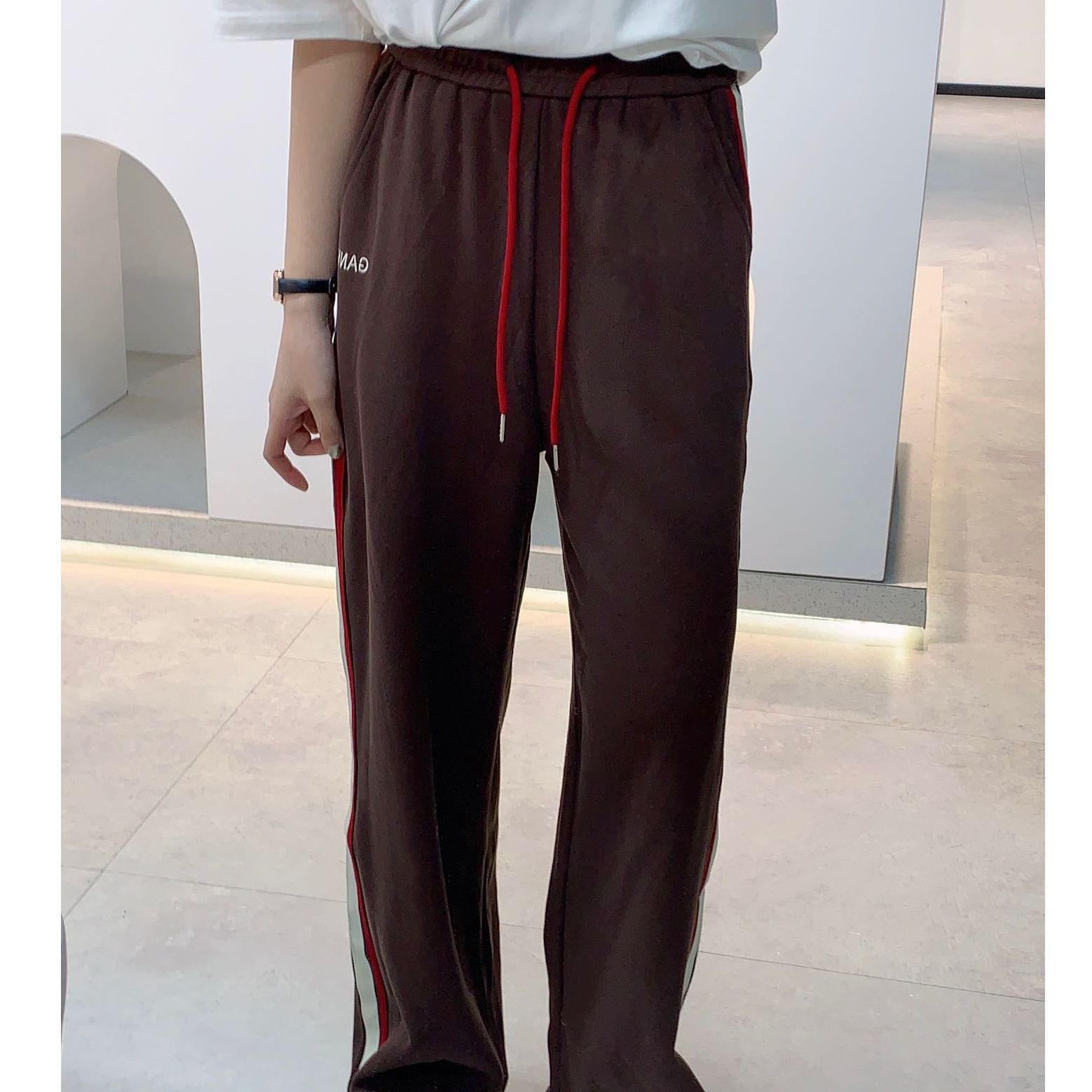 C6912高腰休闲裤女运动宽松显瘦阔腿裤A140-80