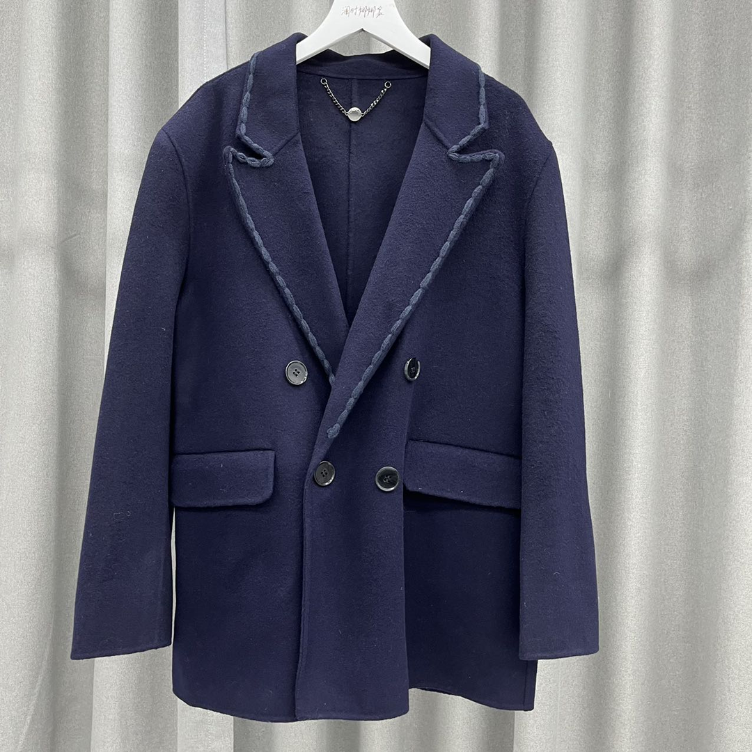 休闲西装宽松韩版秋冬双面毛呢大衣女短款外套A0-6893