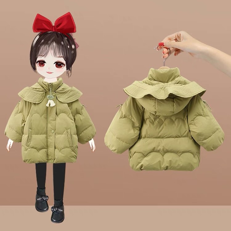 儿童羽绒服中长款女童加厚保暖秋冬中小童冬季外套洋气女宝韩版潮