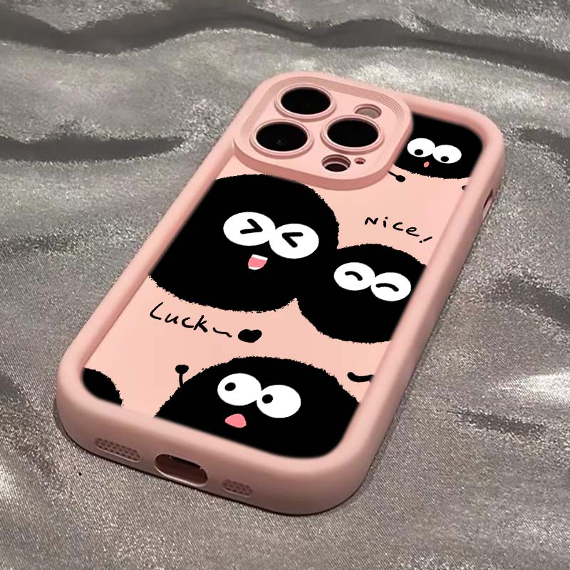可爱煤球苹果15手机壳iPhone14pro软壳13小众12防摔11高级保护套