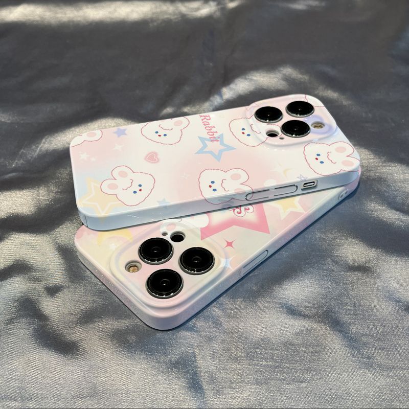 苹果/华为/荣耀/小米/oppo/vivo创意星星小兔菲林全包手机壳少女