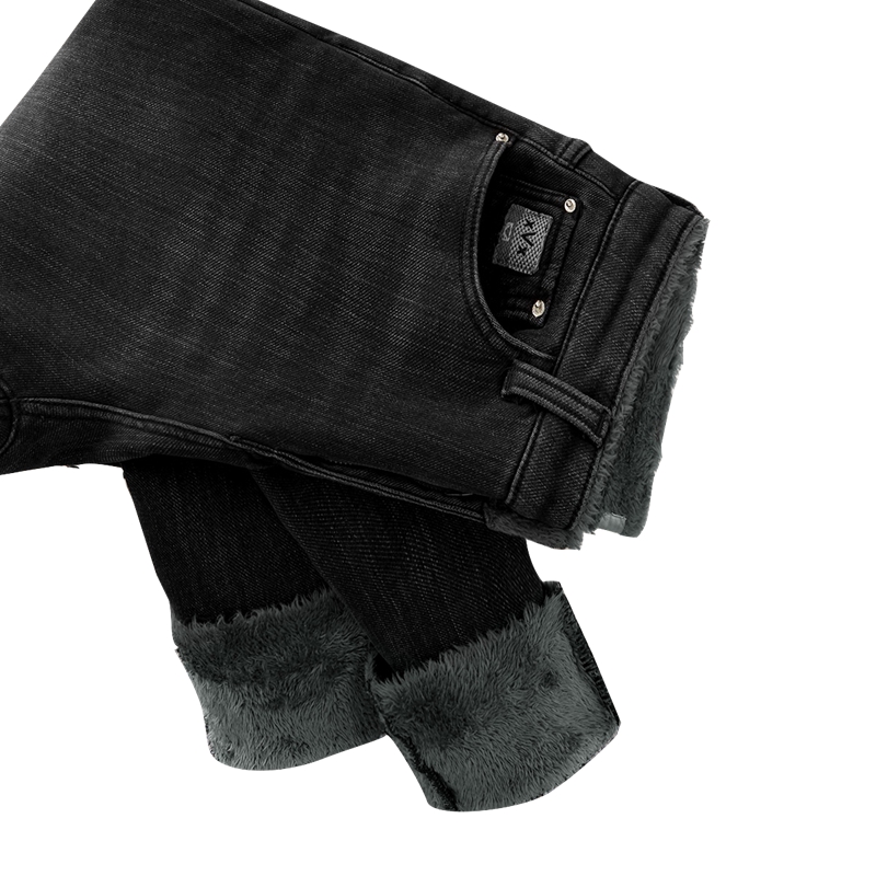 【品牌奥莱】她池2023冬装铅笔裤修身加绒牛仔裤T34H4733K