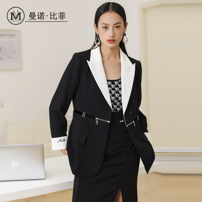 【门店同款】曼诺比菲·摩登职场系列可拆卸两穿外套MEBG113120