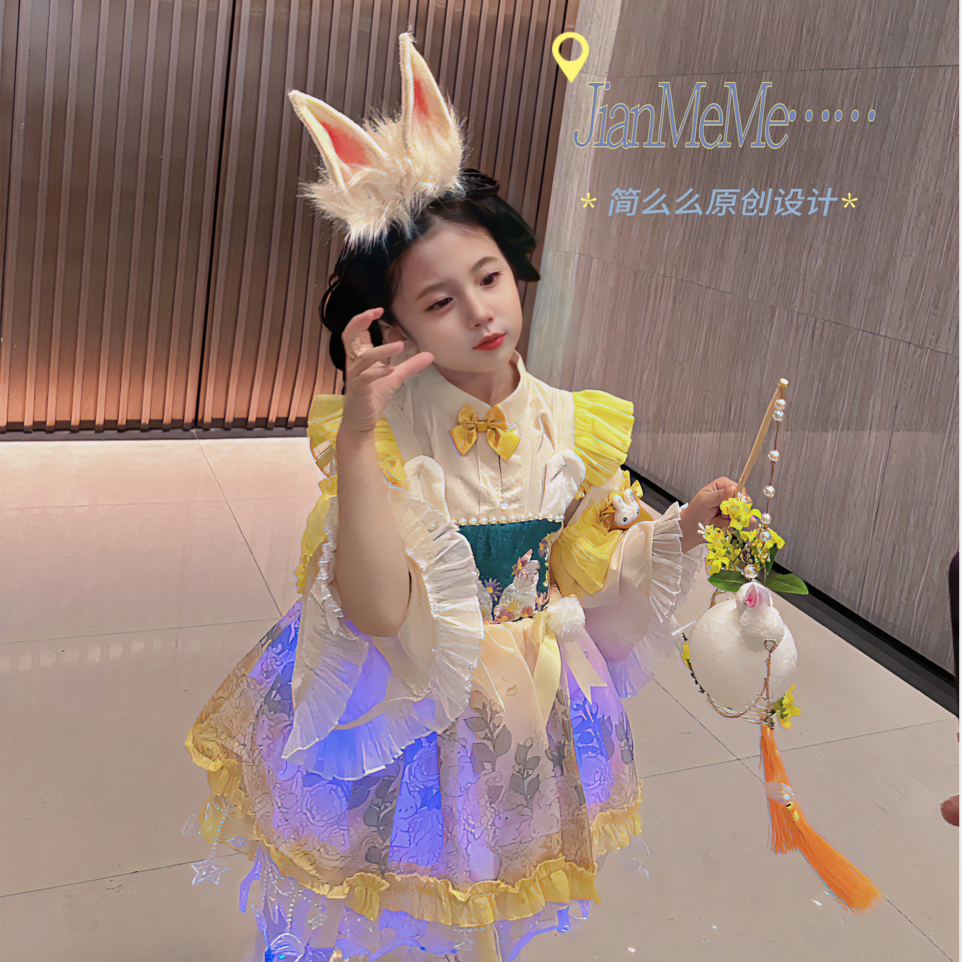 【元宵灯会】中秋礼物国风新款春秋季女童蓬蓬裙套装连衣裙CH2605