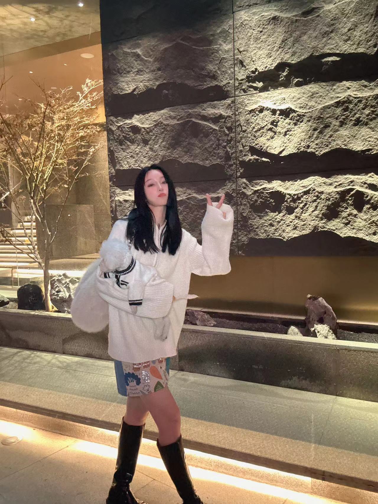 半身裙/设计感重工钉钻串珠小象刺绣牛仔包臀裙半身裙9892