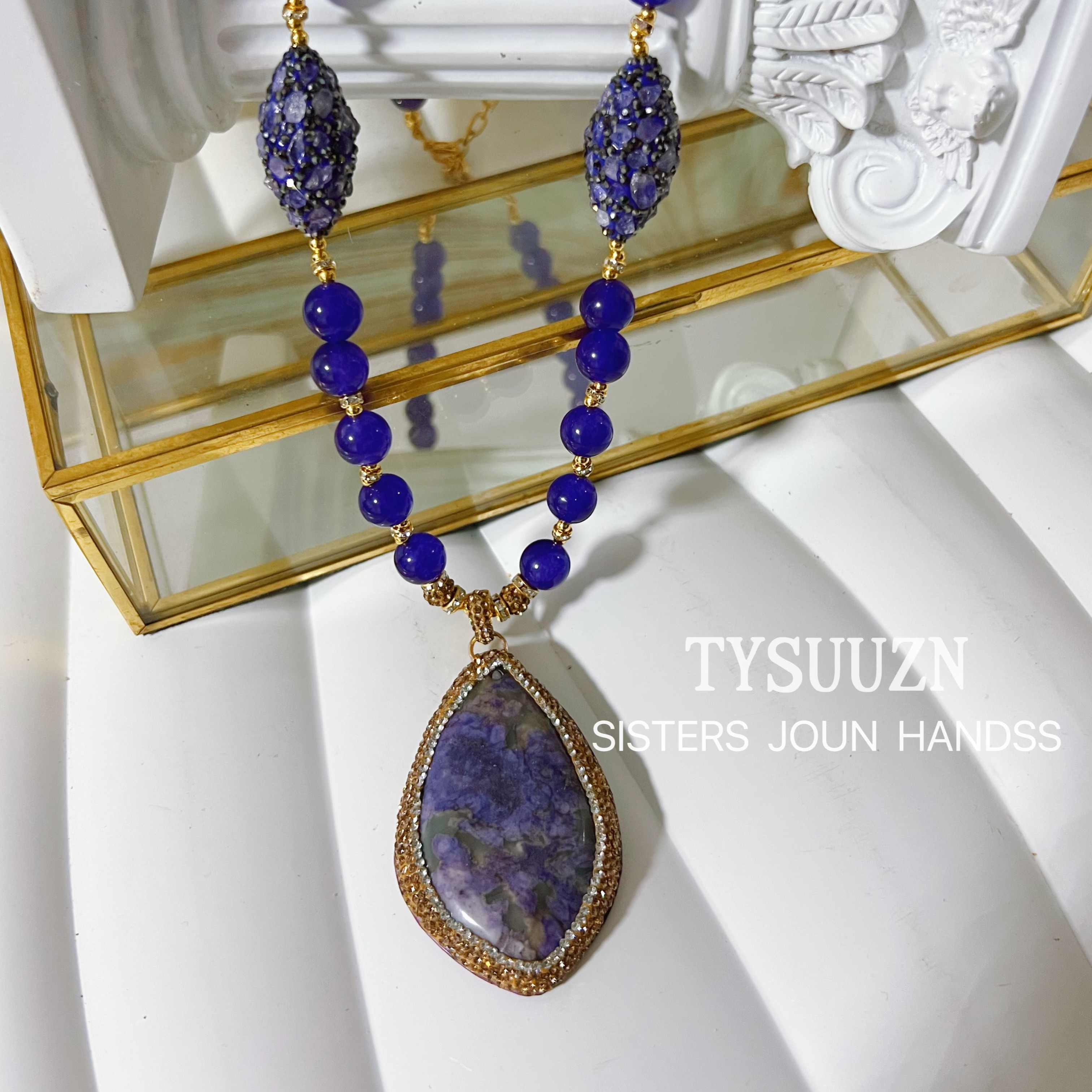 合金项链 Leidy Hard薇妮诺丝系列 A3322   手工气质蓝色轻奢时尚