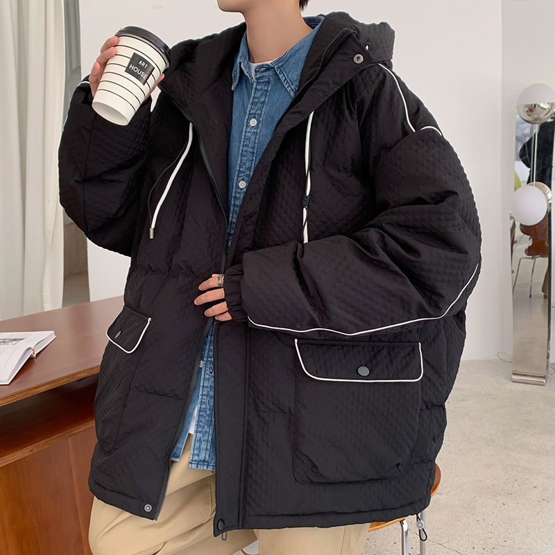 冬季男士连帽羽绒服青少年加厚潮牌防寒服学生羽绒衣休闲保暖外套