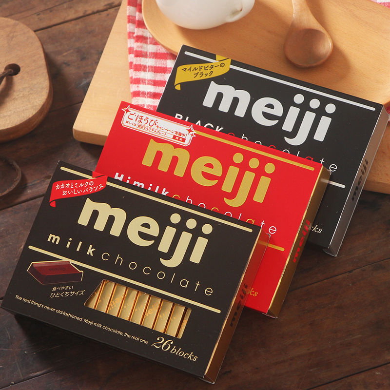 meiji/明治日本进口Meiji明治巧克力钢琴纯黑牛奶夹心巧克力礼物