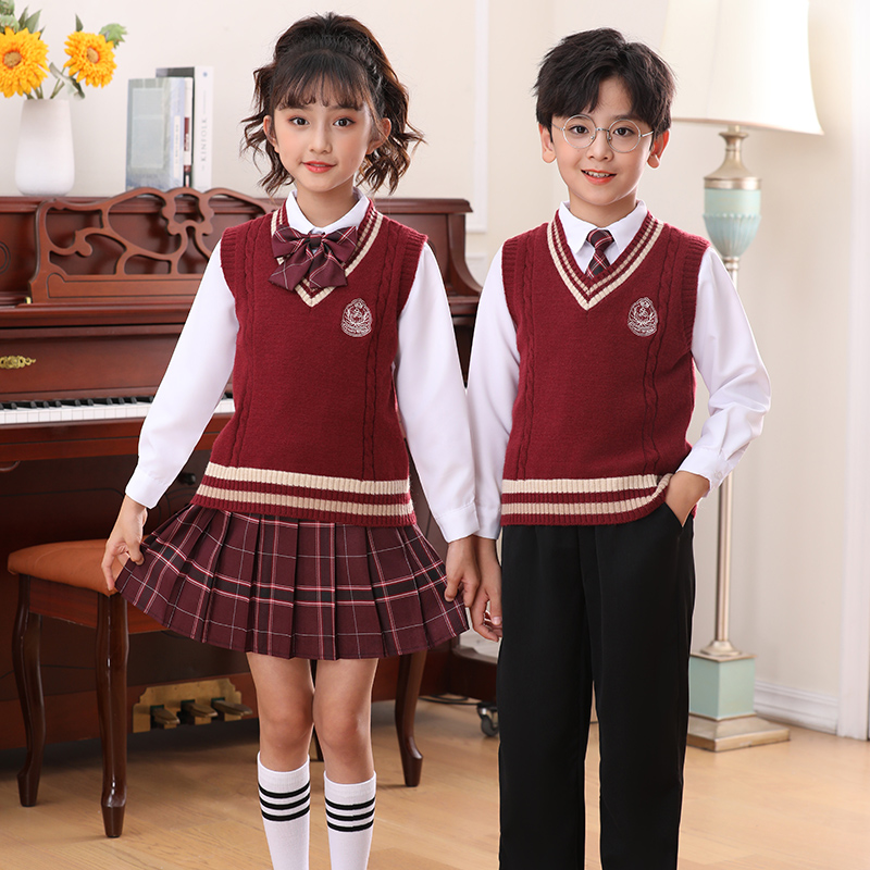 龙年新款元旦儿童红歌大合唱朗诵演出服英伦学院风秋冬中小学生
