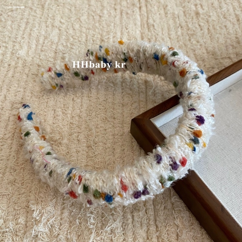 甜妹彩色毛线发箍外出防滑气质高颅顶发捆头饰少女小众质感精致
