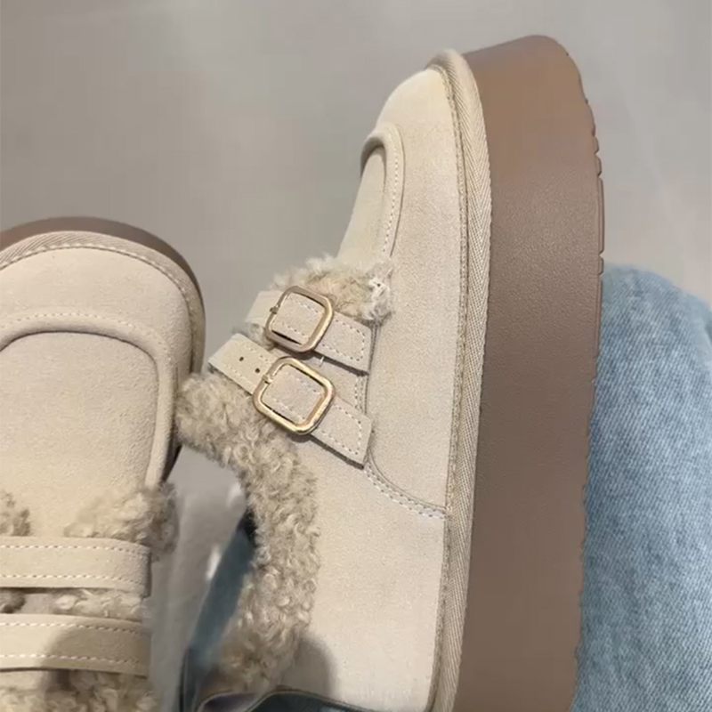 回力瑞勃肯鞋女加绒加厚雪地靴2023冬季新款毛毛鞋子外穿厚底棉鞋