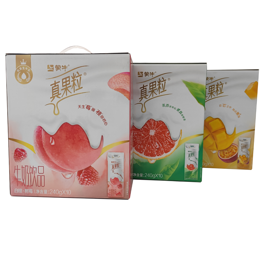 蒙/牛真果粒芒果百香果白桃树莓红柚四季春240g*10包牛奶饮品整箱