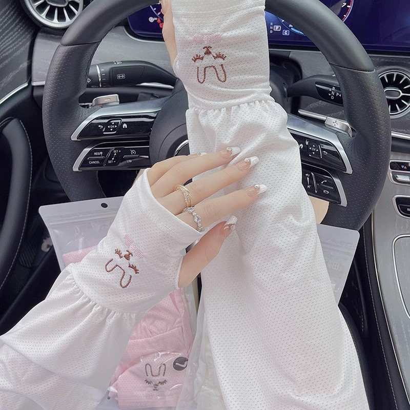 冰丝防晒袖套女夏季宽松袖子兔子冰袖防紫外线开车护手臂手袖套袖