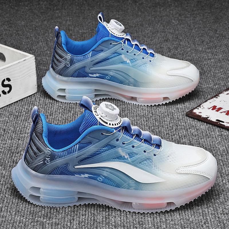 鸿星尔克领跑旋转纽扣免系带男鞋子秋季青少年初中学生秋季跑步鞋