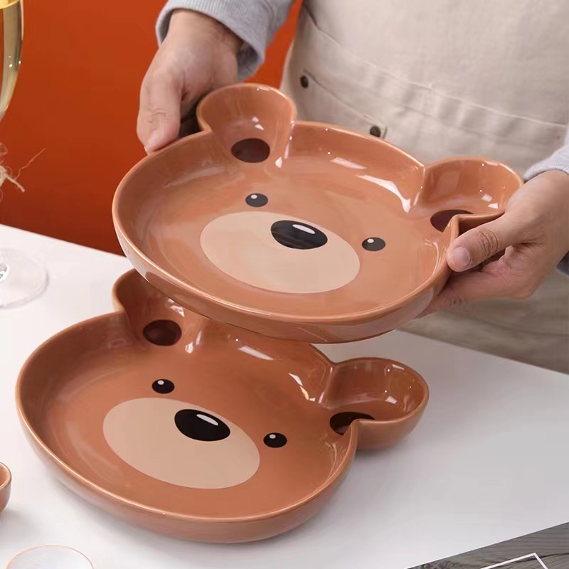 熊憨憨餐具卡通创意高颜值儿童汤碗面碗盘子