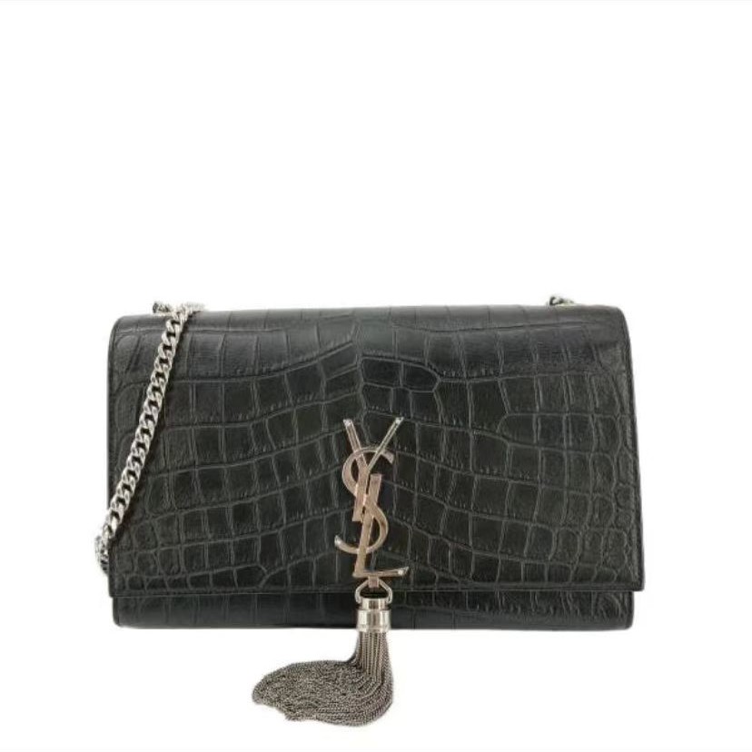 95新  YSL/圣罗兰 牛奢网YSL黑银流苏