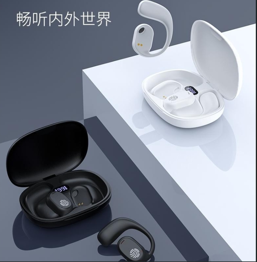 无线蓝牙耳机挂耳式不入耳运动跑步通用金属线圈复合振膜三频响应
