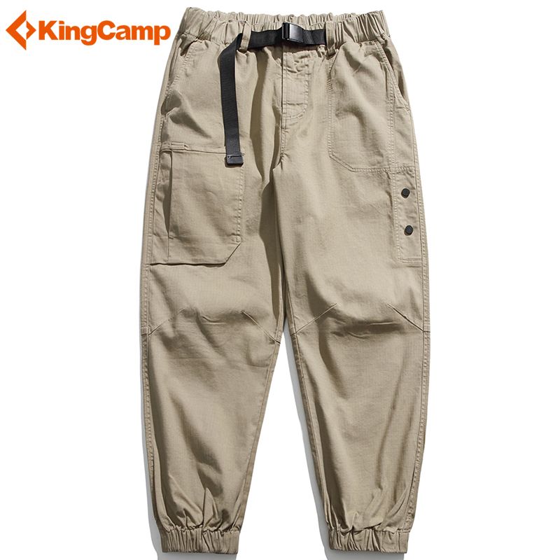 KingCamp休闲裤男秋季款束脚裤户外运动登山复古美式多袋工装裤