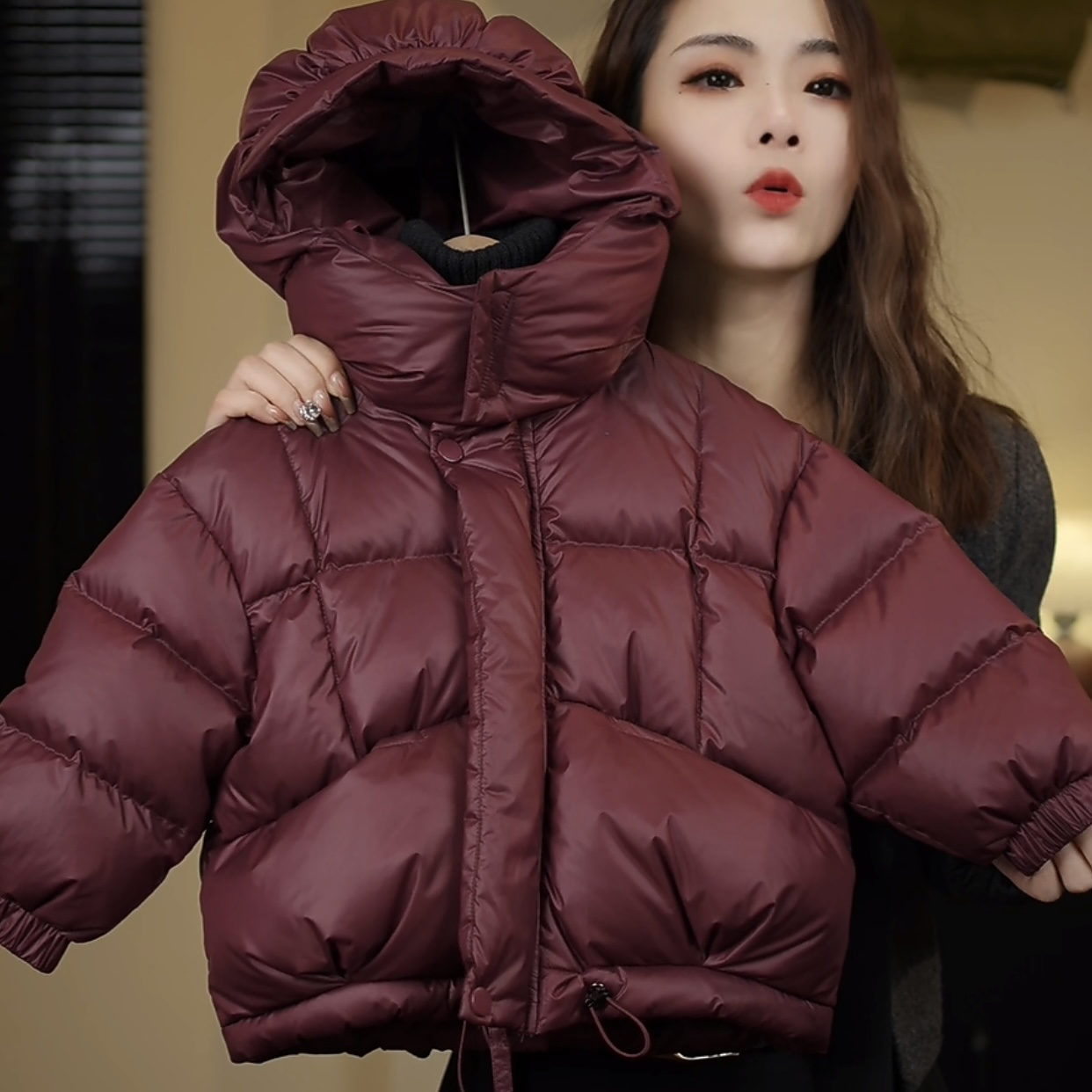 [现货]儿童2023秋冬新款冬简约羽绒服连帽男童保暖洋气黑色上衣潮