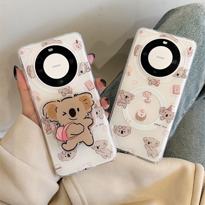 表情背包考拉防摔高档适用华为mate60pro+磁吸手机壳新款女款卡通