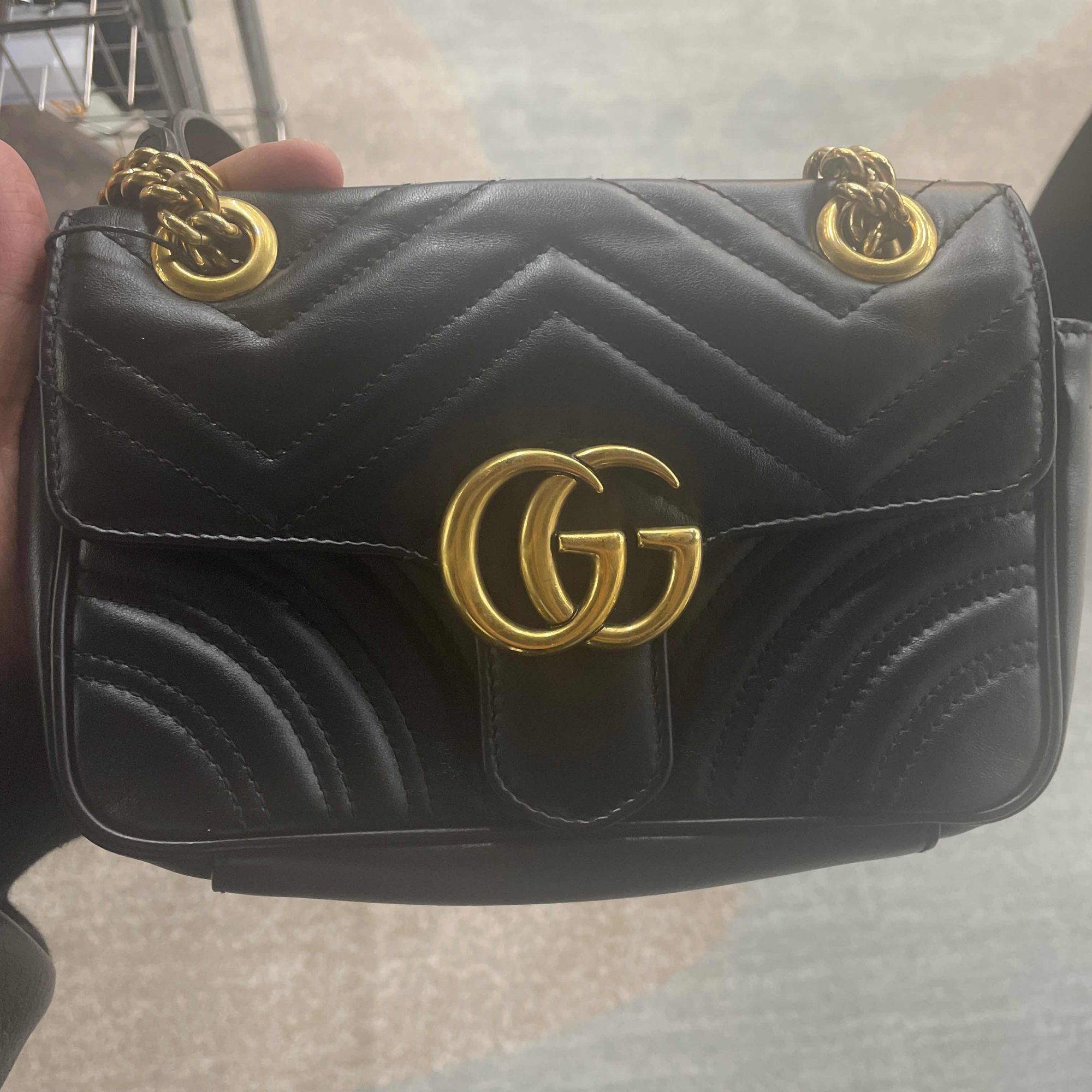 95新 GUCCI/古驰 【桔夕林泽专属】B16/gucci/马蒙22包黑色
