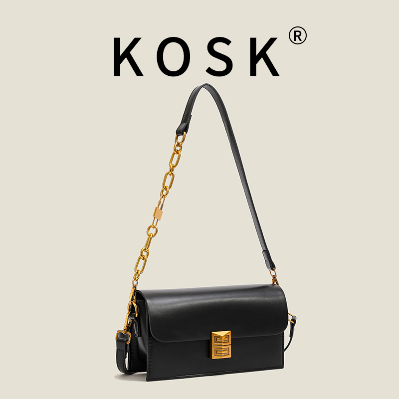 KOSK/KOSK轻奢时尚百搭复古女士简约小包包斜挎包潮流3357