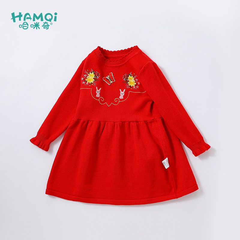 女童过年裙子新年衣服儿童连衣裙女宝宝过年拜年服童装洋气公主裙