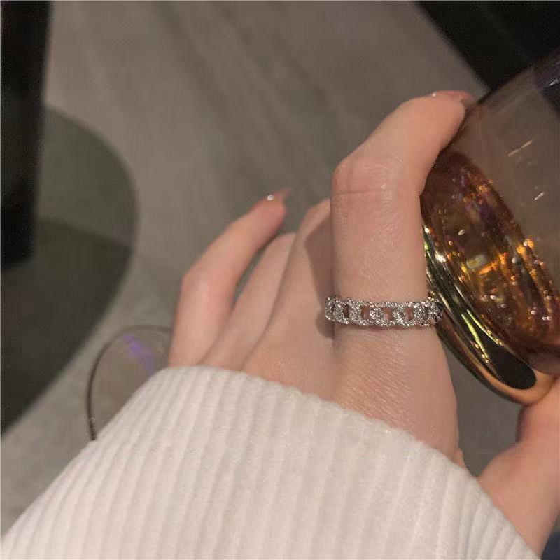 合金戒指 网红潮流几何指环 冷淡风简约麻花开口可调节戒指