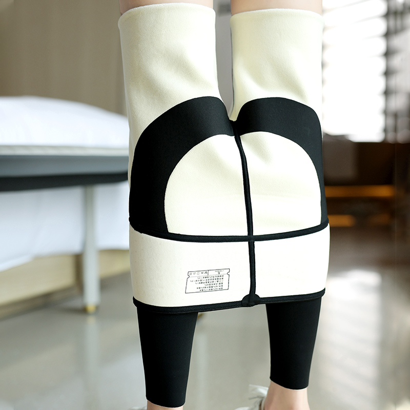 加绒加厚打底裤女秋冬外穿大码胖mm200斤乳胶高腰收腹提臀芭比裤