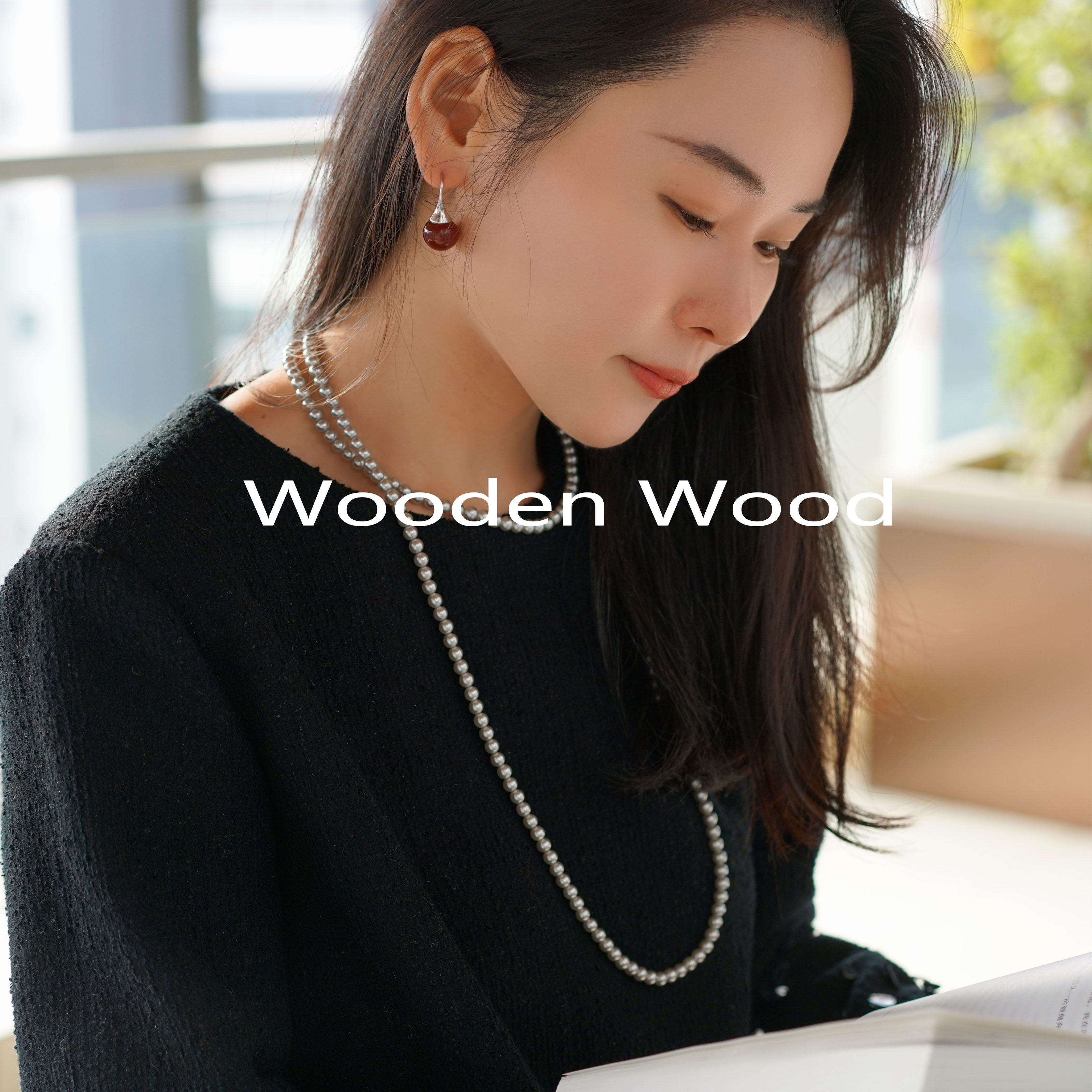 非金属贝珠项链 Wooden Wood “极光之夜”高奢气质（王页链）P75351