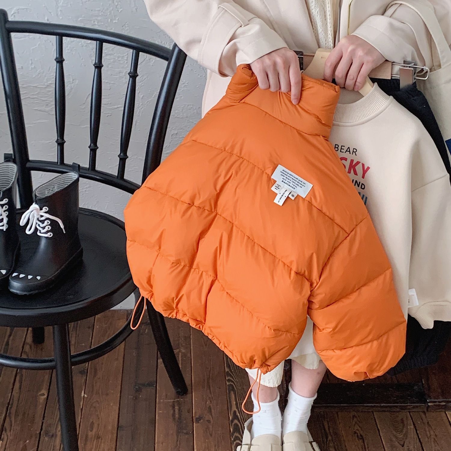 小黄鸭森活儿童棉服2023新款女童棉衣冬装加厚宝宝外套冬季男童短