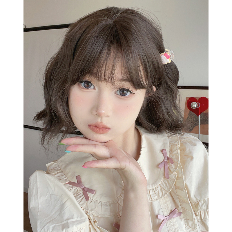 【雯雯专属】冷棕色甜美短卷发发假发全头套女网红可爱减龄卷短发套