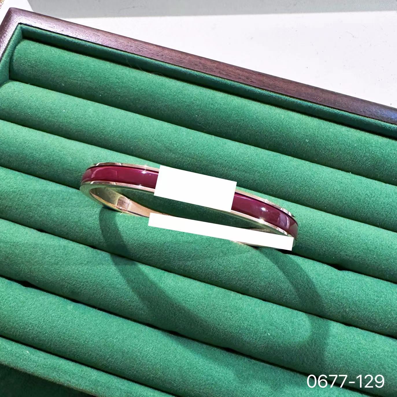 铜合金手镯 0677巴洛克酒红超窄版网红气质时尚简约优雅百搭手镯