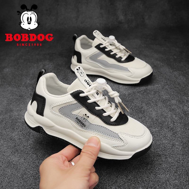 巴布豆童鞋儿童运动鞋2023春秋新款男童鞋网面透气休闲鞋跑步鞋潮