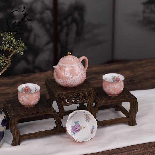 手工茶具家用茶壶陶瓷英式描金杯碟轻奢复古创意大容量珐琅彩C694