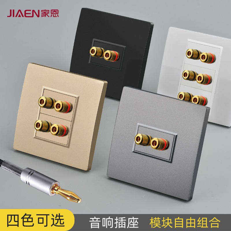 86一位二位音箱喇叭音响插座面板香蕉头接线柱音响线音频面板组合