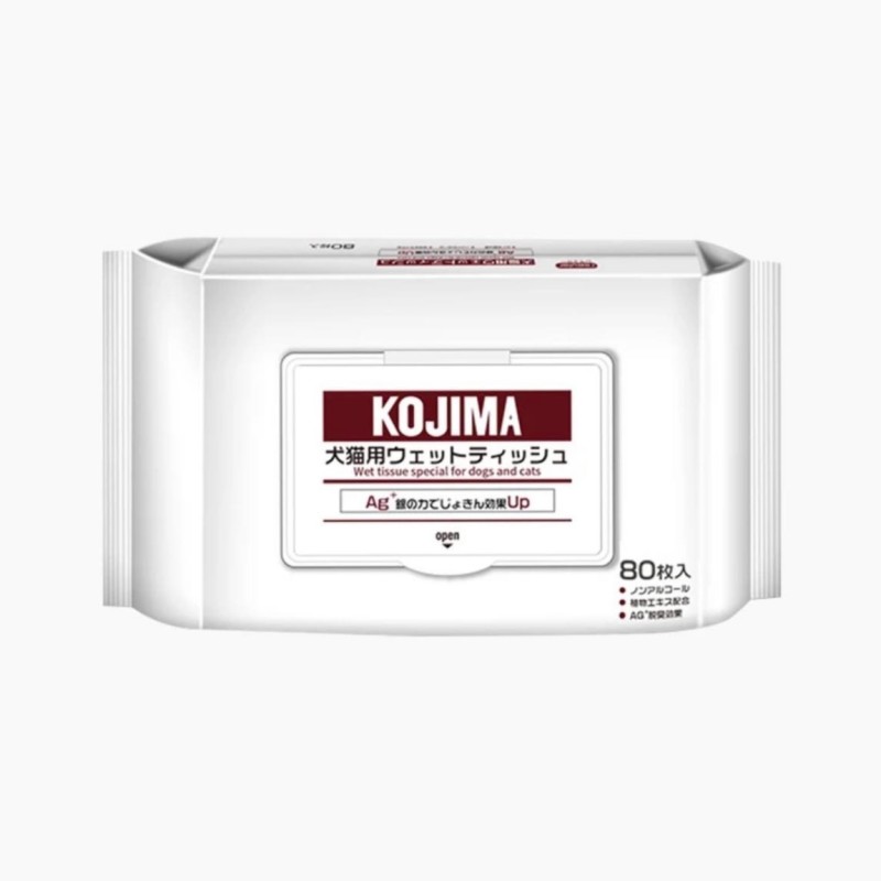 KOJIMA宠物湿巾80片/包 猫狗通用湿巾去泪痕擦屁屁清洁